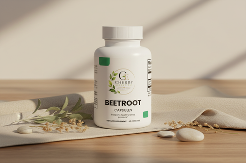 Beetroot Capsules Clean Minimal Lifestyle Shot