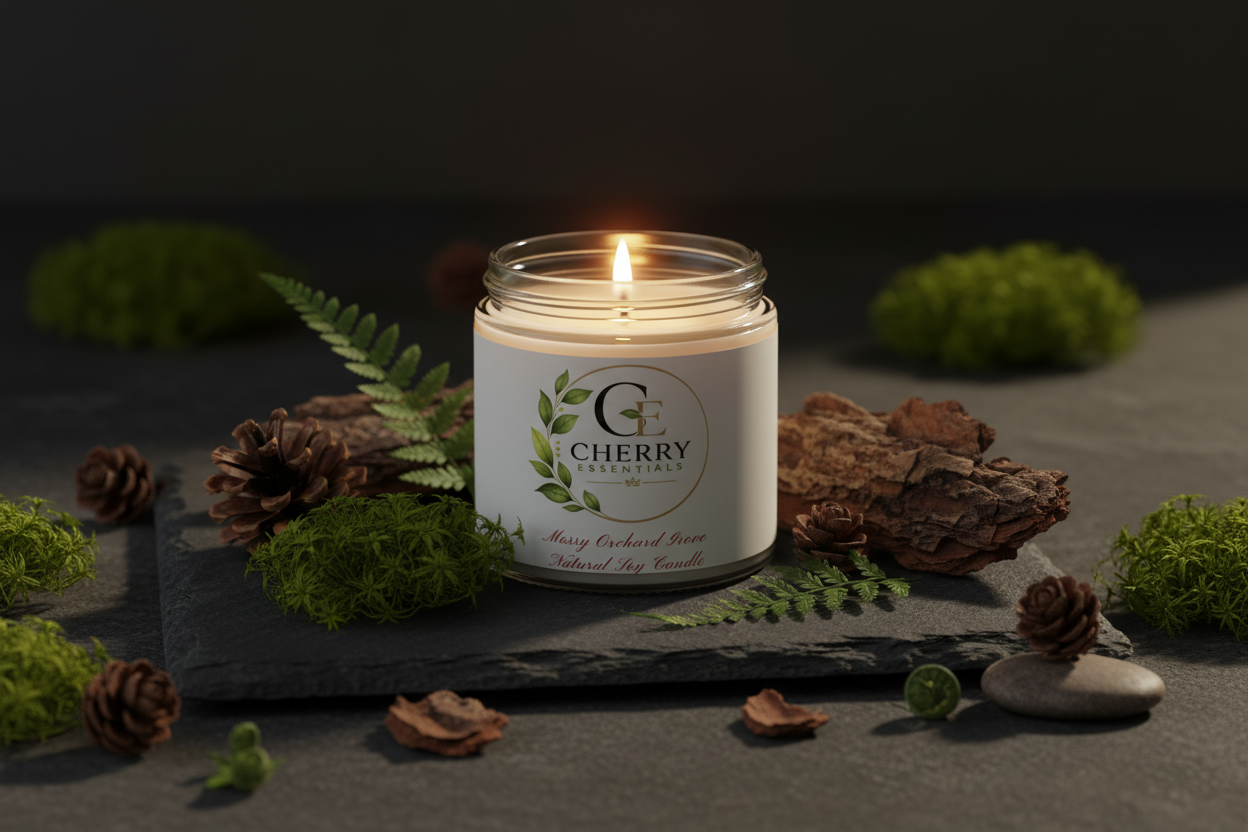 Mossy Orchard Grove Natural Soy Candle Lifestyle
